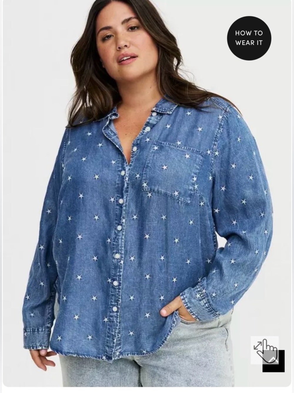 Torrid star button up shirt